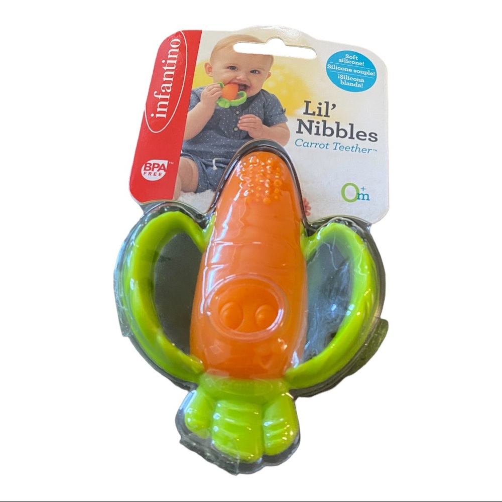NWT Infantino Lil’ Nibbles CARROT TEETHER Baby Toy